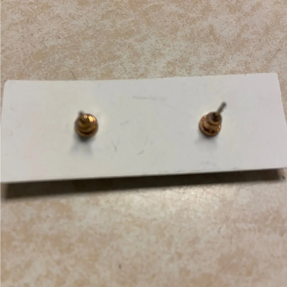 Blue Drusy Druzy Quartz Stud Pierced Earrings Gold tone halo Womens Jewelry